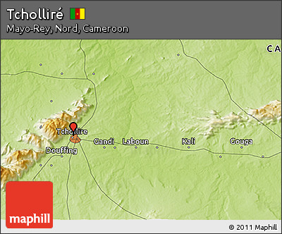 Physical 3D Map of Tcholliré