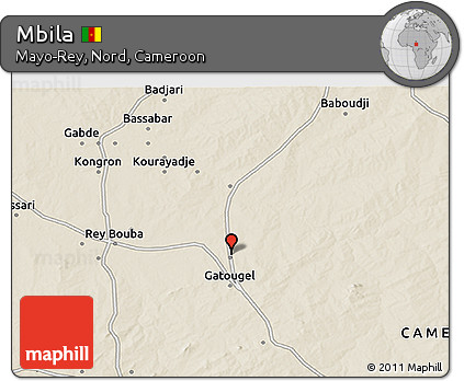 Shaded Relief 3D Map of Mbila