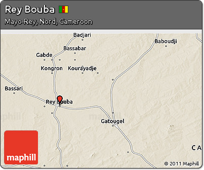 Shaded Relief 3D Map of Rey Bouba