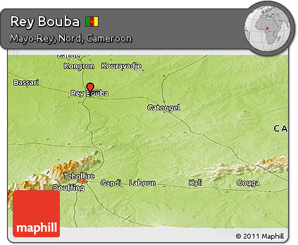Physical Panoramic Map of Rey Bouba