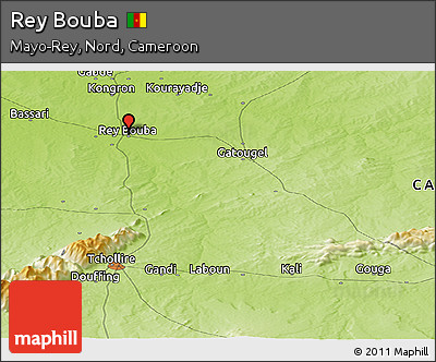 Physical Panoramic Map of Rey Bouba