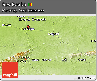 Physical Panoramic Map of Rey Bouba