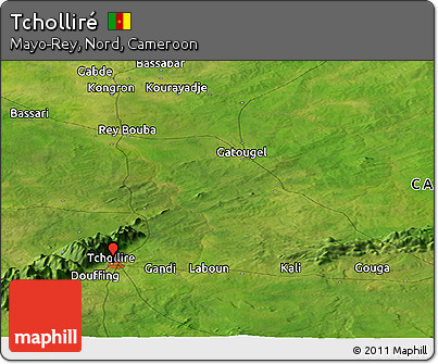 Satellite Panoramic Map of Tcholliré