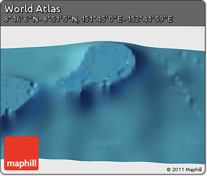 Satellite 3D Map of the Area around 8° 33' 36" N, 152° 13' 29" E