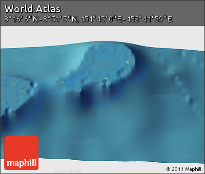 Satellite 3D Map of the Area around 8° 33' 36" N, 152° 13' 29" E