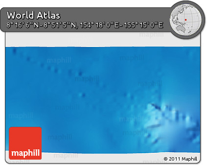 Physical 3D Map of the Area around 8° 33' 36" N, 154° 46' 30" E