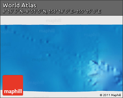 Physical 3D Map of the Area around 8° 33' 36" N, 154° 46' 30" E