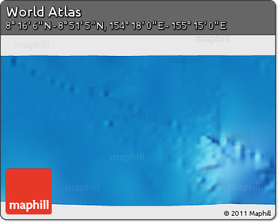 Physical 3D Map of the Area around 8° 33' 36" N, 154° 46' 30" E