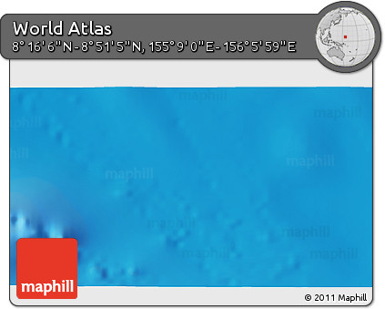 Physical 3D Map of the Area around 8° 33' 36" N, 155° 37' 30" E