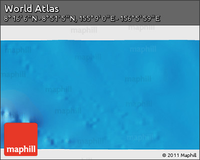 Physical 3D Map of the Area around 8° 33' 36" N, 155° 37' 30" E