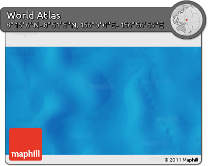 Physical 3D Map of the Area around 8° 33' 36" N, 156° 28' 29" E