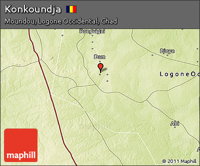Physical 3D Map of Konkoundja