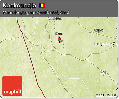 Physical 3D Map of Konkoundja