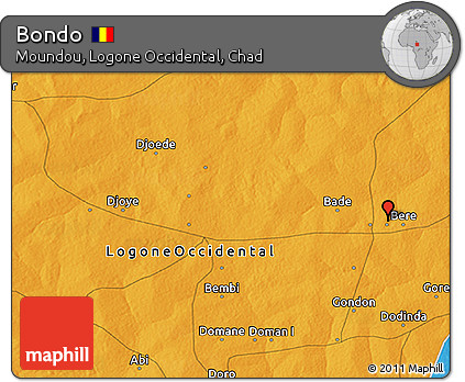 Political 3D Map of Bondo