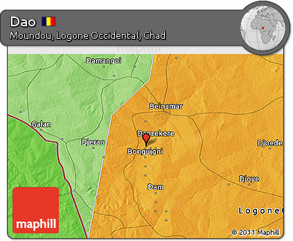 Political 3D Map of Dao