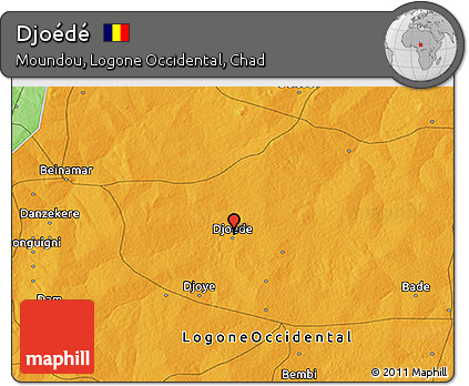Political 3D Map of Djoédé