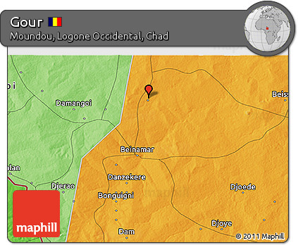 Political 3D Map of Gour