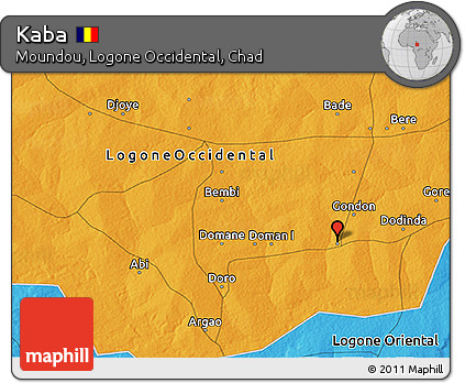 Political 3D Map of Kaba