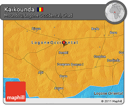 Political 3D Map of Kaikounda