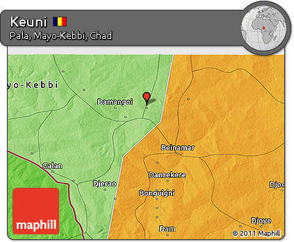 Political 3D Map of Keuni