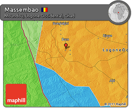 Political 3D Map of Massembao