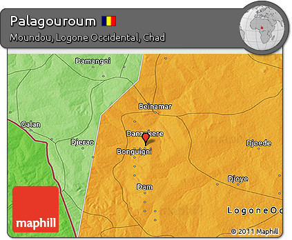 Political 3D Map of Palagouroum