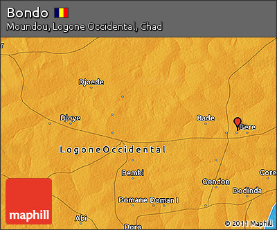 Political 3D Map of Bondo