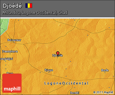 Political 3D Map of Djoédé