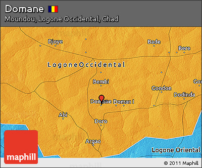 Political 3D Map of Domane