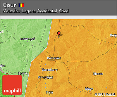 Political 3D Map of Gour