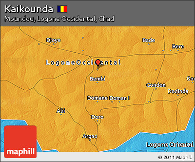 Political 3D Map of Kaikounda