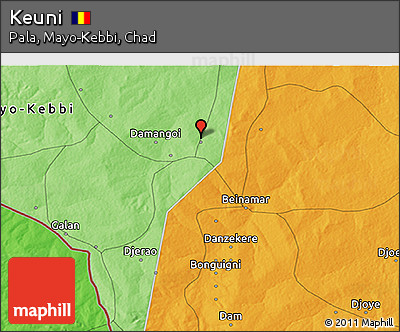 Political 3D Map of Keuni