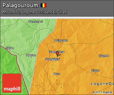 Political 3D Map of Palagouroum