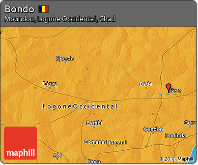 Political 3D Map of Bondo