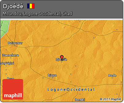 Political 3D Map of Djoédé