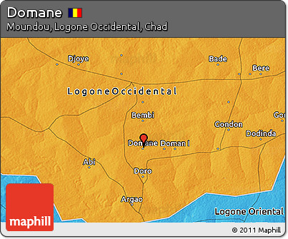 Political 3D Map of Domane