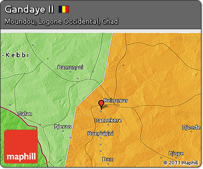 Political 3D Map of Gandaye II