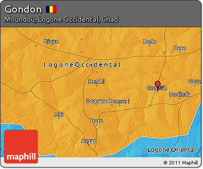 Political 3D Map of Gondon