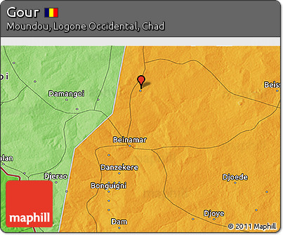 Political 3D Map of Gour
