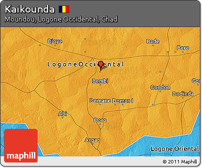 Political 3D Map of Kaikounda