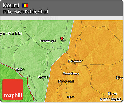 Political 3D Map of Keuni