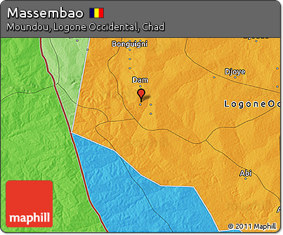Political 3D Map of Massembao