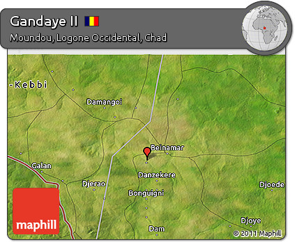 Satellite 3D Map of Gandaye II