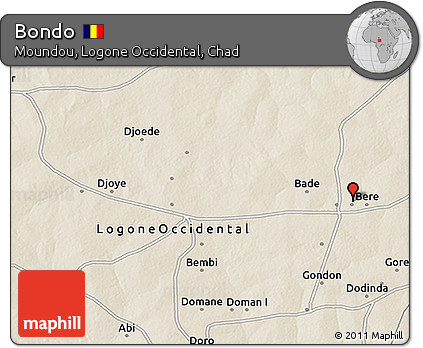 Shaded Relief 3D Map of Bondo