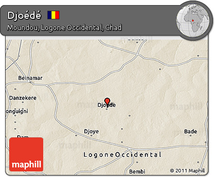 Shaded Relief 3D Map of Djoédé
