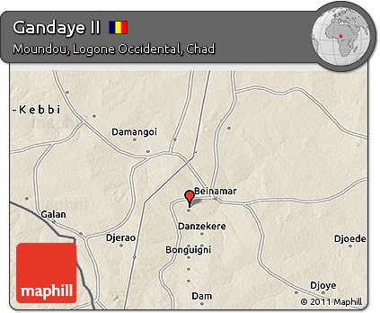 Shaded Relief 3D Map of Gandaye II
