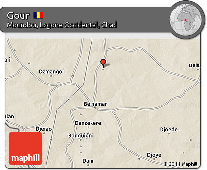 Shaded Relief 3D Map of Gour