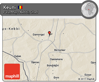Shaded Relief 3D Map of Keuni