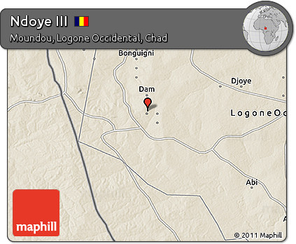 Shaded Relief 3D Map of Ndoye III