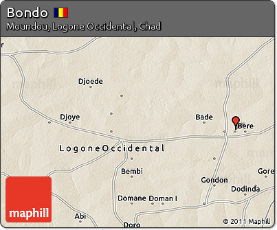 Shaded Relief 3D Map of Bondo